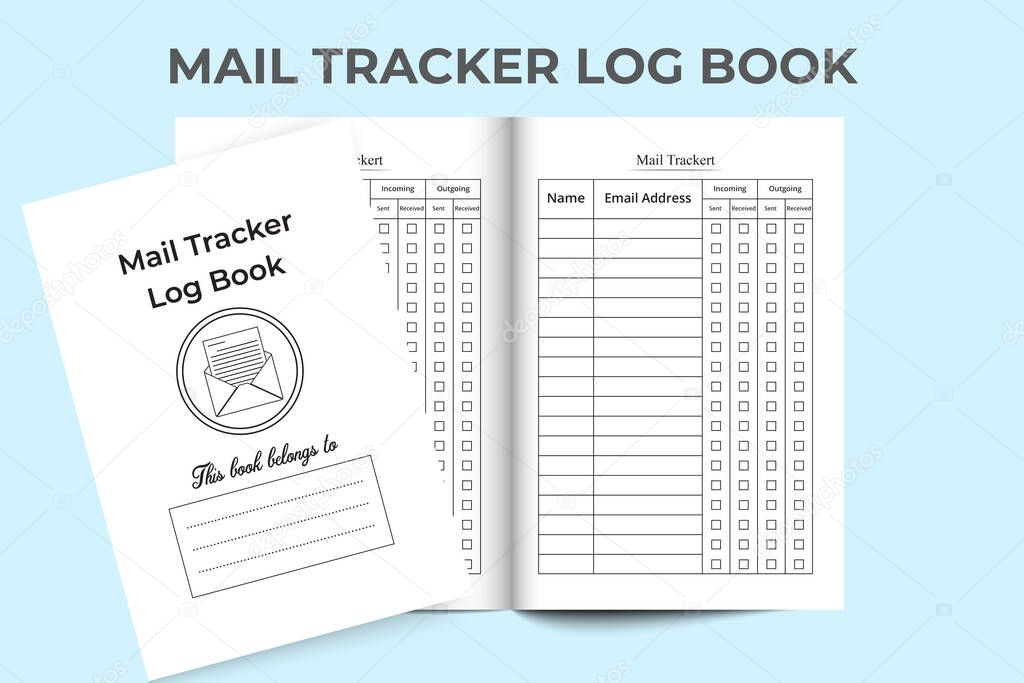 KDP interior Mail checker log book. Plantilla de cuaderno lista de ...