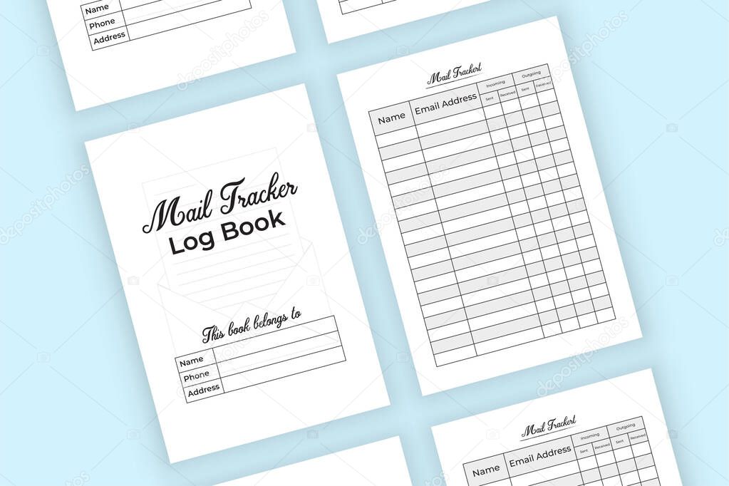 Libro de registro de seguimiento de correo KDP interior. Cuaderno de ...