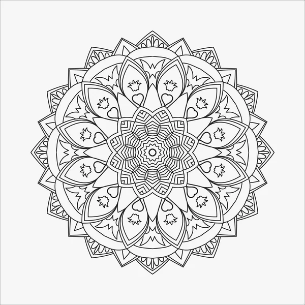 Patrón Mandala Para Colorear Páginas Flor Mandala Línea Arte Adorno — Archivo Imágenes Vectoriales