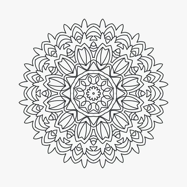 Coloring Page Mandala Pattern Vector Flower Mandala Line Art Decorative — Stock Vector