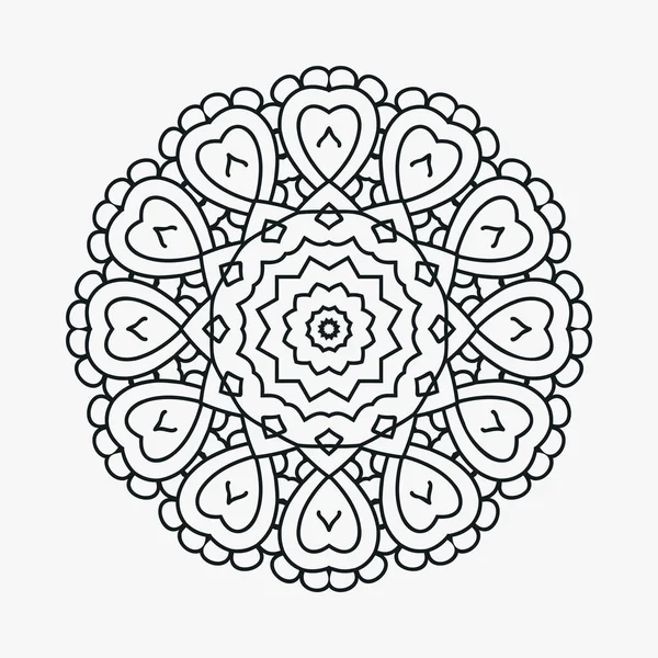 Traditional Arabian Mandala Floral Pattern Doodle Mandala White Background Circular — Stock Vector