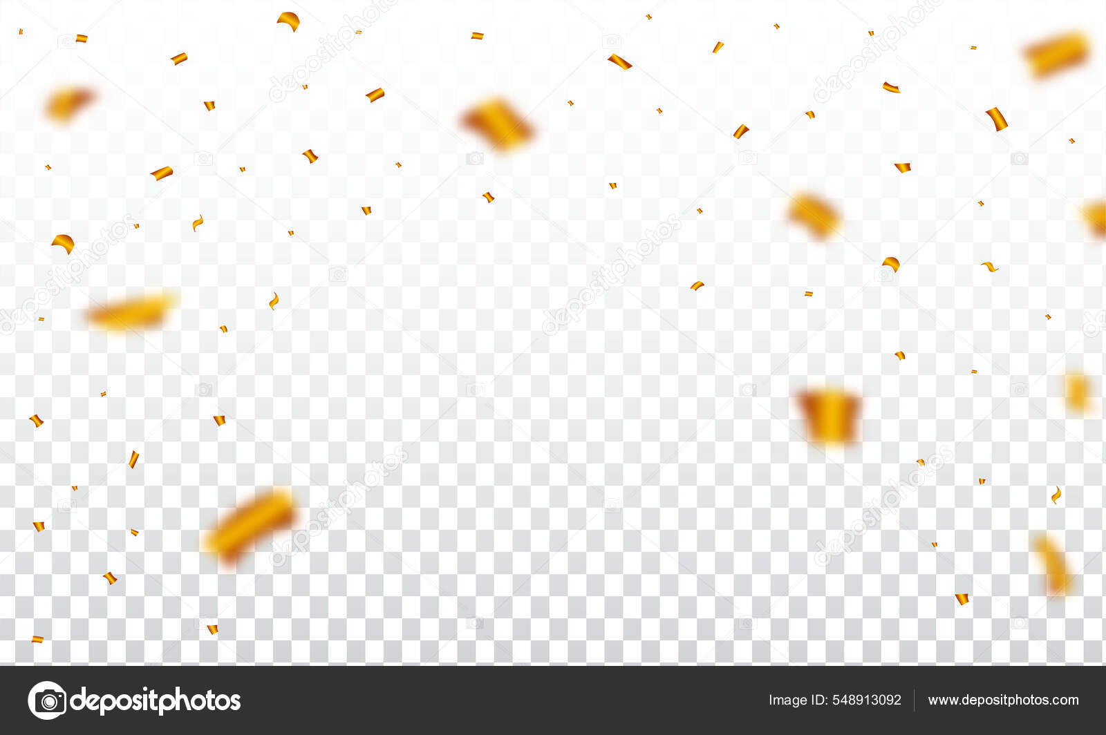Confettis Dorés Tombe Sur Fond Transparent Illustration Confettis Festival  Élément Vecteur par ©iftikharalam 548913092