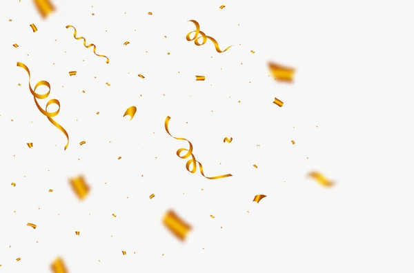 Confete Dourado Fita Explosão Ilustração Elementos Celebração Carnaval Vector Explosão — Vetor de Stock