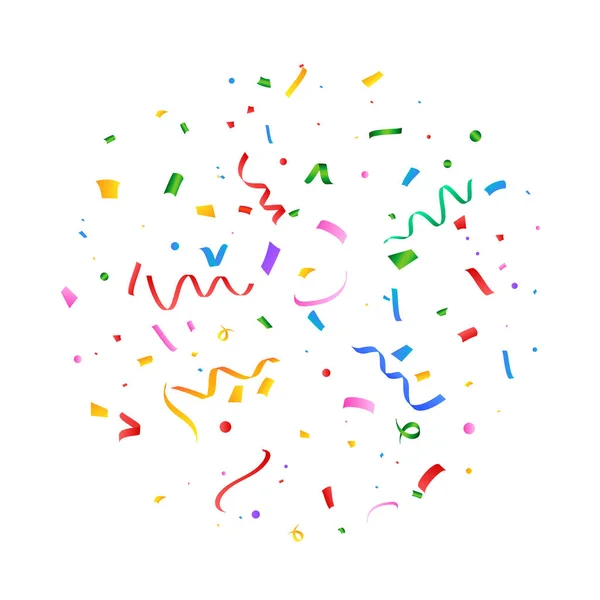 Realistische Multicolor Confetti Vector Illustratie Festival Confetti Tinsel Explosie Achtergrond — Stockvector