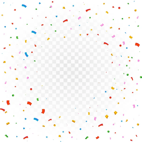 Explosion Vectorielle Confettis Pour Fond Carnaval Multicolore Partie Tinsel Confettis — Image vectorielle