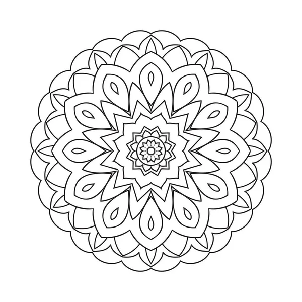 Indian Mandala Flower Pattern Decoration Mandala Line Art Coloring Pages — Stock Vector