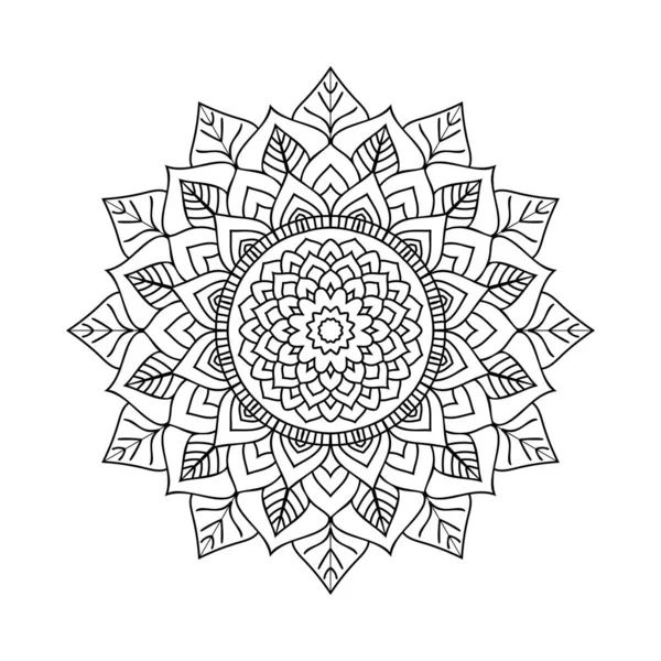 Indian Style Mandala Line Art Decoration Kids Coloring Page Decoration — Stock Vector