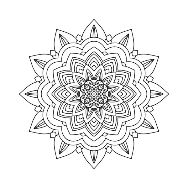 Mandala Ornament Decoration Pattern Vector Black White Mandala Coloring Pages — Stock Vector