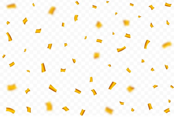 Confetti Gold Foil Falling Background Vector Realistic Golden Confetti Falling — стоковый вектор