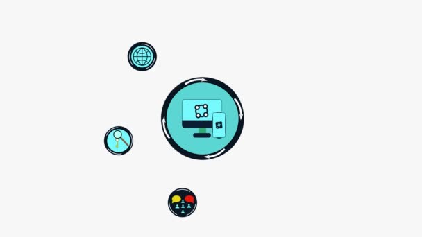 디지털 마케팅 프로모션 애니메이션 온라인 마케팅 비디오 모바일 컴퓨터 애니메이션을 — 비디오