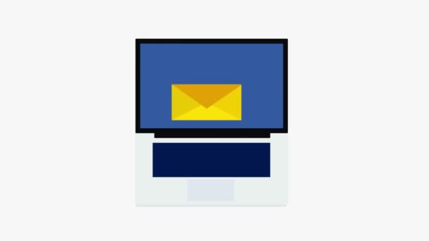 Phishing Mail Gevaar Alert Animatie Mail Scam Data Hacken Concept — Stockvideo