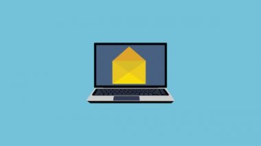 E-posta pazarlama ve sosyal ağ sisteminin 4K animasyonu. Sosyal medya pazarlaması ve e-posta konsepti olan diğer tesisler. İş tanıtımı ve sohbet yöntemi 4K animasyon.