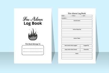 Yangın alarmı KDP iç dizüstü bilgisayarı. İtfaiye bilgi kontrol ve takip cihazı şablonu. KDP dahili dergisi. Yangın alarmı defteri ve konum bilgi denetleyicisi iç.