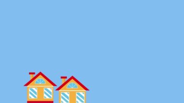 Gayrimenkul işi yükseliyor ve artan 4K animasyon yaratıyor. Ev satışları ve para artırma konsepti. Bir emlak işi bilgi grafiğinin animasyonu.