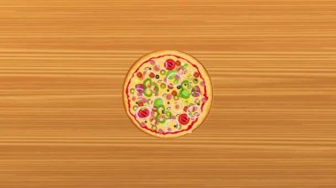 Aile üyeleri masa 4K animasyonundan pizza dilimleri alıyor. Elleri pizza dilimlerini alıyor. Arkadaşlarla, aileyle ya da iş arkadaşlarıyla pizza yemek. 4K görüntüleri. Arkadaşlarla yemek paylaşmak animasyon.