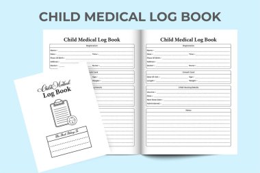 Çocuk tıbbi takip cihazı KDP 'nin içi. Çocukların tıbbi bilgileri ve büyüme kartı şablonu. KDP dahili kayıt defteri. Çocuk düzenli aktivite izleyici ve tıbbi kayıt defteri içi.