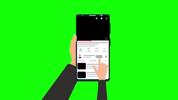 Klikken Als Abonneren Bel Pictogram Een Smartphone Animatie Abonnementskanaal Klik — Stockvideo
