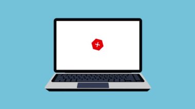 Bilgisayar donanımı ya da yazılım konsepti 4K animasyonu onarılıyor. 4K görüntülerindeki hataları ve hataları düzeltiyorum. Bir dizüstü bilgisayarın içinde sürgüyü tamir eden bir anahtar, yazılım onarım konsepti animasyon videosu.