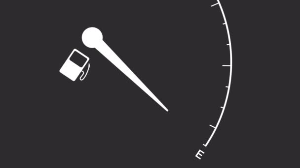 Fuel Meter Filling Animation Car Fuel Meter Increasing Red Light — Stock video
