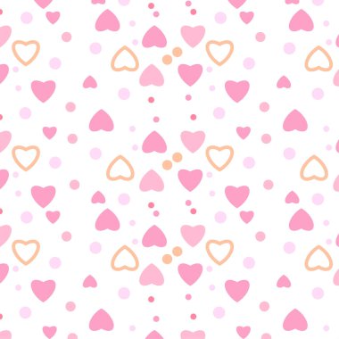 Love shape pattern vector for book cover or wallpaper. Valentine's day pattern texture for bed sheet and wrapping paper. Repeating pattern design with abstract love shape vector.