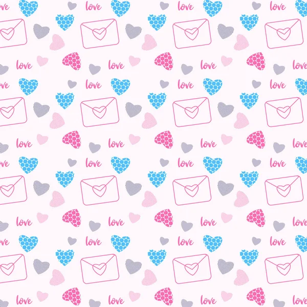 Love Letter Pattern Texture Text Effect White Background Valentine Day — Stockvektor