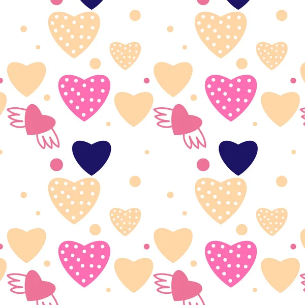 Valentine Day Abstract Pattern Decoration Colorful Love Shapes Dots Love — Stockvektor