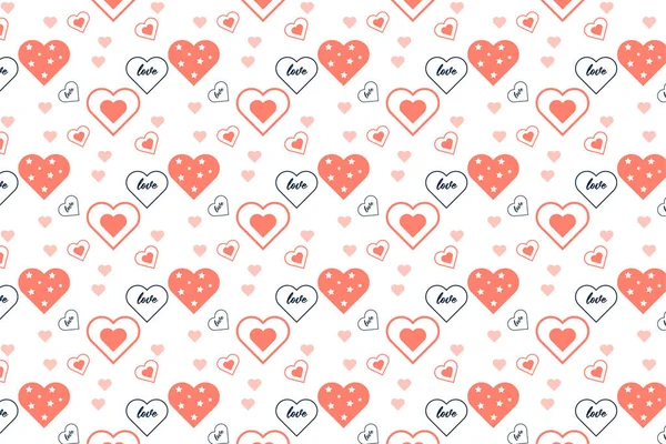 Minimal Love Pattern Decoration White Background Beautiful Love Pattern Background — Stockvektor