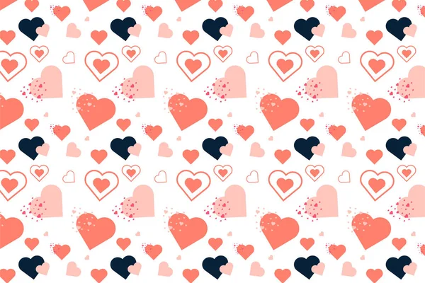 Abstract Love Pattern Decoration Different Love Shapes Seamless Love Pattern — Stockvektor