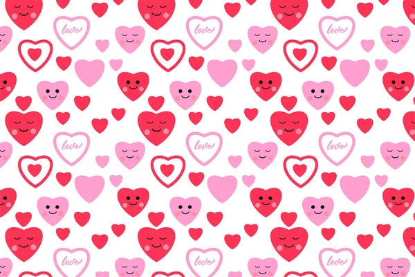 Cute Smiling Love Shape Pattern Vector Wallpapers Wrapping Papers Backgrounds — ストックベクタ