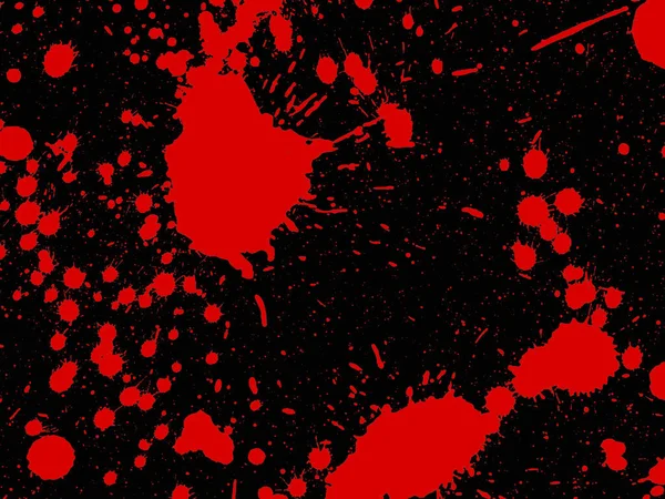 Siyah Arka Planda Kana Benzer Kırmızı Bir Leke Sıçramış Görüntü — Stok fotoğraf