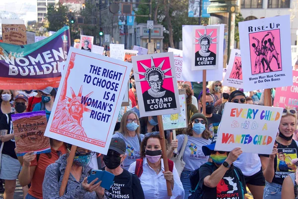 São Francisco Outubro 2021 Participantes Não Identificados Marcha Das Mulheres — Fotografia de Stock