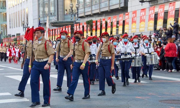 São Francisco Fevereiro 2022 Participantes Não Identificados Desfile Ano Novo — Fotografia de Stock