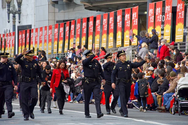 Сан Франциско Калифорния Февраля 2022 Года Неизвестные Участники Китайского Новогоднего — стоковое фото