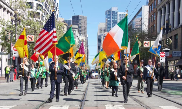 San Francisco Marzo 2022 Participantes Identificados Desfile Del Día San — Foto de Stock