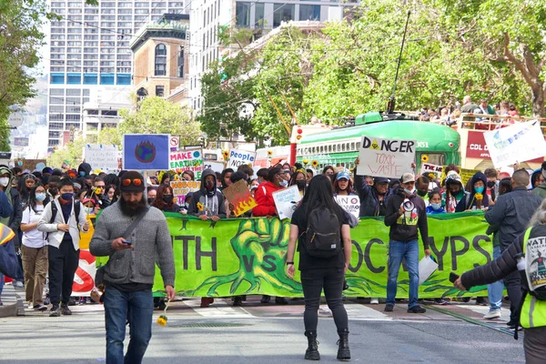 San Francisco April 2022 Unidentified Participants Youth Lead Climate Strike — Photo