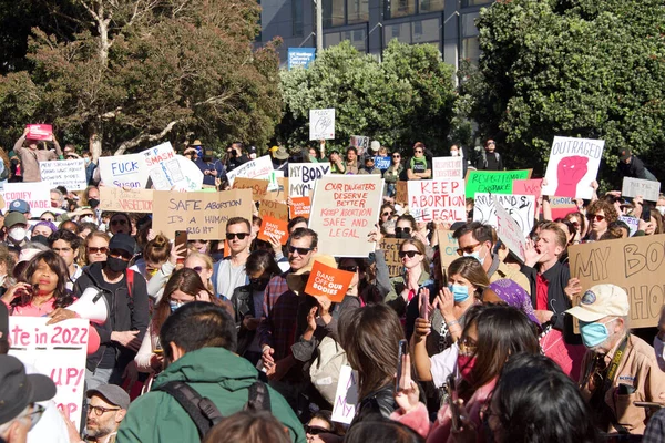 San Francisco Maio 2022 Participantes Protesto Dos Direitos Das Mulheres — Fotografia de Stock