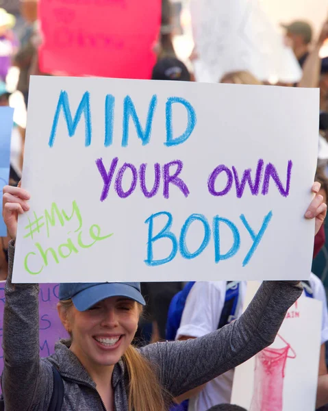 San Francisco May 2022 Unidentified Participants Marching Streets Holding Signs — Stok fotoğraf