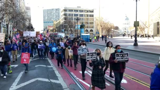 San Francisco Ledna 2021 Video Neidentifikovaných Účastníků Ročníku Walk Life — Stock video