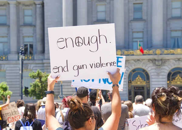 San Francisco Junho 2022 Stop Gun Violence Protesto Participantes Reúnem — Fotografia de Stock