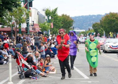 Alameda, CA - July 4, 2022: Participants in the Alameda 4th of July Parade, one of the largest and longest Independence Day parade in the nation.