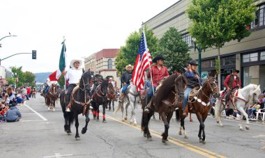 Alameda, CA - July 4, 2022: Participants in the Alameda 4th of July Parade, one of the largest and longest Independence Day parade in the nation.