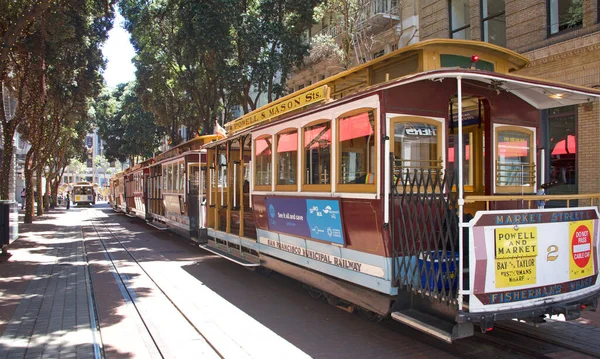 San Francisco July 2022 Historic Iconic Trolley Cars Powell Market — ストック写真