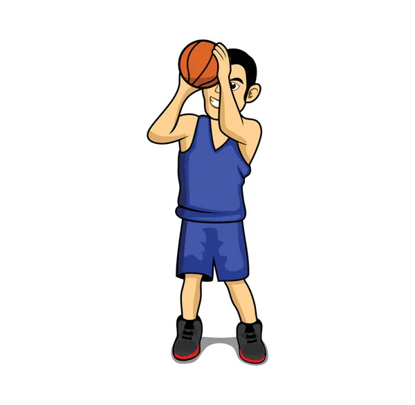 Basketbalista Karikatura Postavy Natáčení Design Ilustrační Vektor Eps Formát Vhodný — Stockový vektor