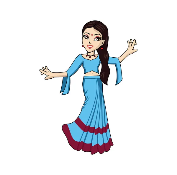 美丽的印度女性角色设计图解矢量格式 适合您的设计需求 动画等 — 图库矢量图片