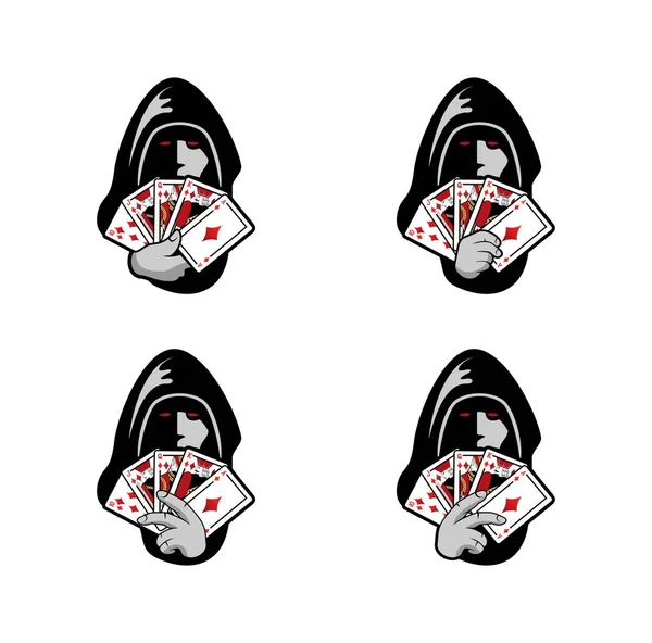 Poker Logo Character Design Illustration Vector Eps Format Suitable Your — Stock Vector