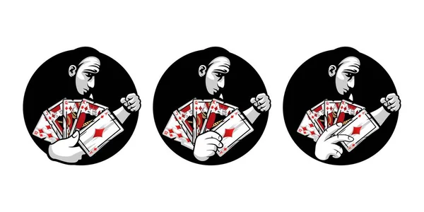 Poker Logo Charakter Design Illustration Vektor Eps Format Passend Für — Stockvektor