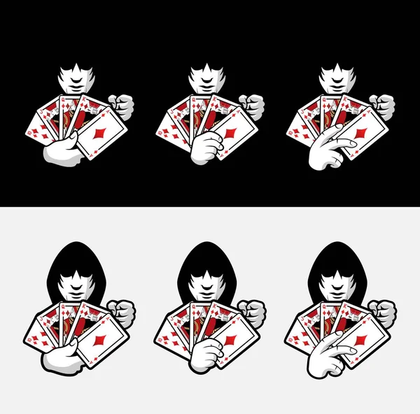 Poker Logo Carácter Diseño Ilustración Vector Eps Formato Adecuado Para — Vector de stock