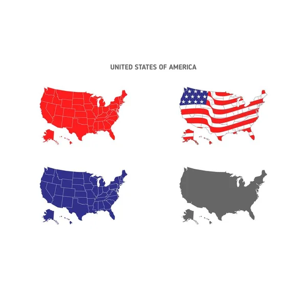 Usa Map Flag Design Illustration — Stock Vector