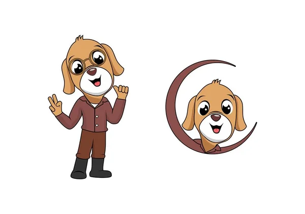 Dog Cartoon Character Design Illustration Vector Eps Format Suitable Your — Stock Vector
