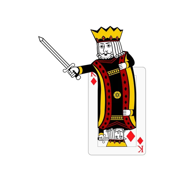 King Card Pak Diamant Ontwerp Illustratie Vector Eps Formaat Geschikt — Stockvector